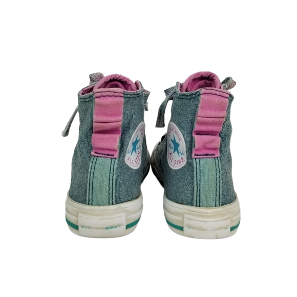 Converse Denim Look with Teal and Purple High Top Sneakers Size 12 Toddler 12 - Picture 7 of 10